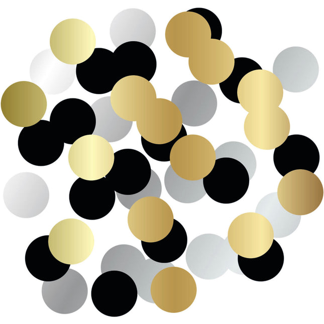 Sort guld sølv konfetti