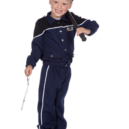 Politidragt Sort Blå Dreng