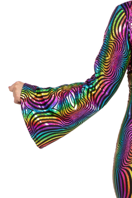 Disco Suit Coloured Ladies Holographic