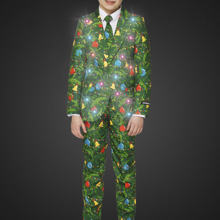 Grønt jakkesæt Jul med lyst barn