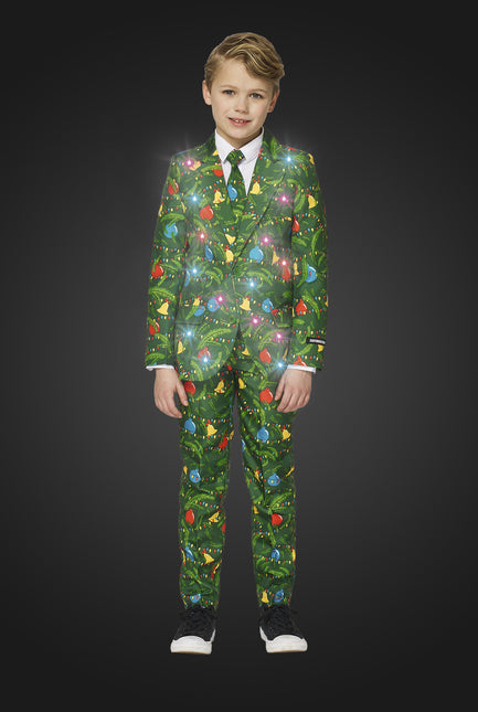 Grønt jakkesæt Jul med lyst barn