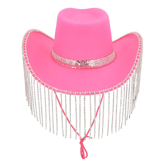 Cowgirl-hat med pink glitter
