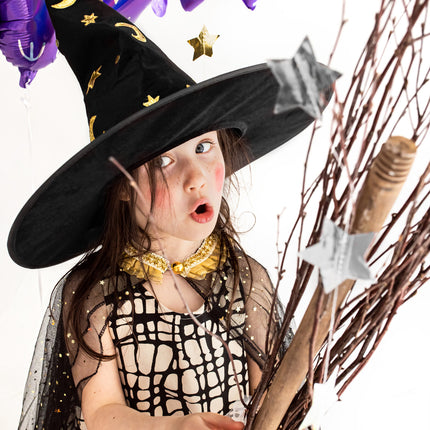 Sort-guld halloween-heksehat