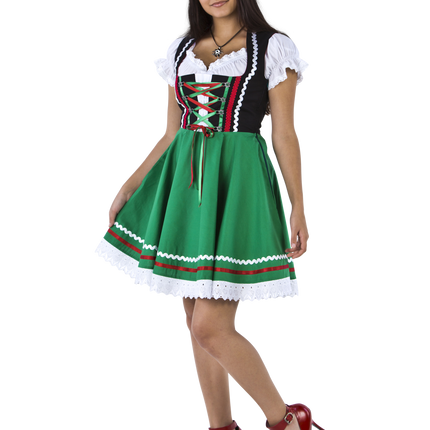 Oktoberfest Dirndl Kjole Oktoberfest Sort Grøn Damer 2 Dele