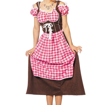 Pink Dirndl-kjole Oktoberfest Ladies Long