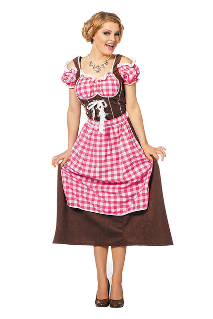 Pink Dirndl-kjole Oktoberfest Ladies Long