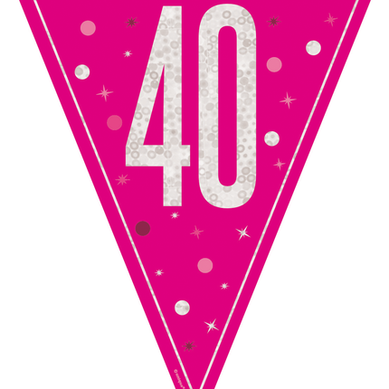 40 års guirlande pink 2,5 m