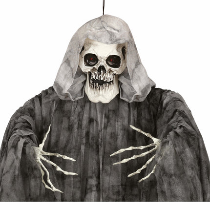 Hængende Halloween-dekoration Skelet med lys 1,7 m