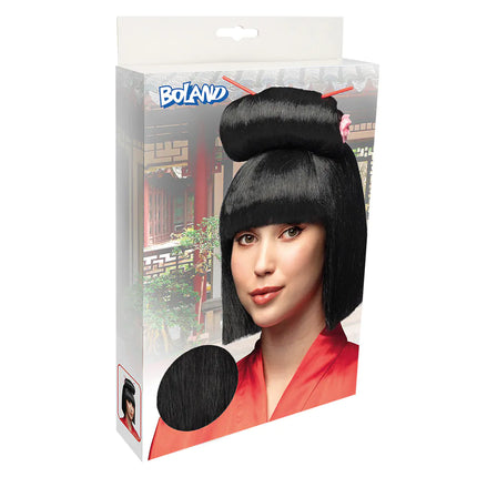 Sort paryk med pinde