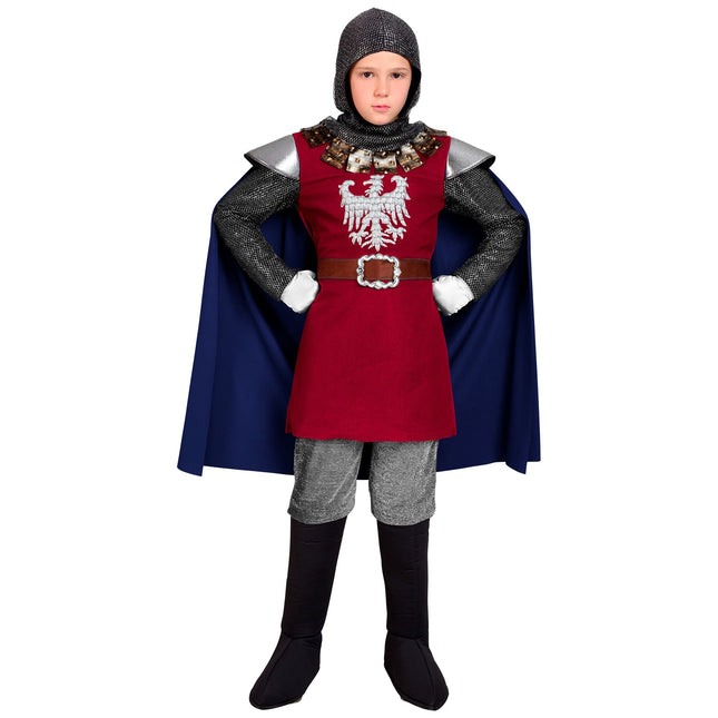 Ridderkostume sølvfarvet dreng