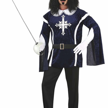 Musketer kostume mænd blå