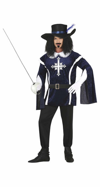 Musketer kostume mænd blå