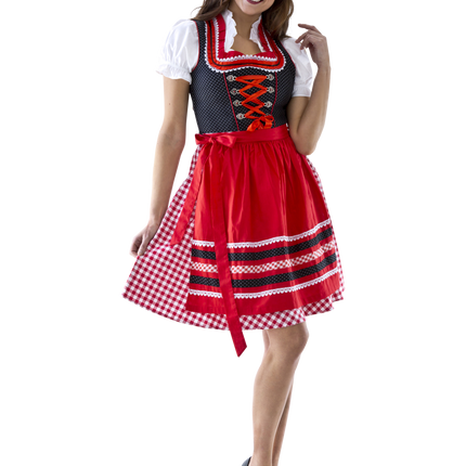 Rød hvid dirndl-kjole Oktoberfest damer ternet