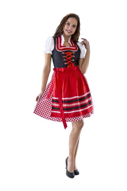 Rød hvid dirndl-kjole Oktoberfest damer ternet