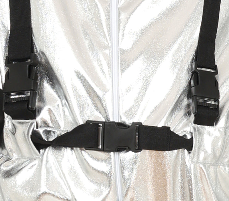 Astronautdragt, sølvfarvet dreng