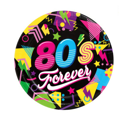 Neon 80S-tallerkener 23 cm 6 stk