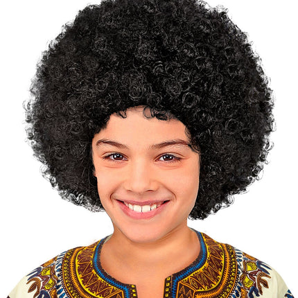 Sort paryk Afro Child