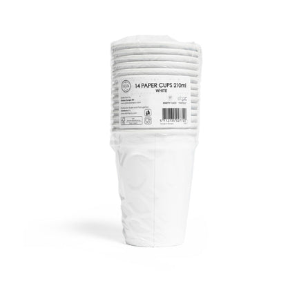 Hvide kopper af papir 210 ml 14 stk