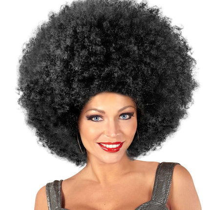 Sort paryk Afro Maxi