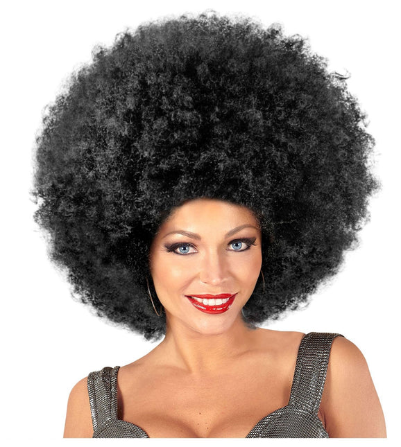 Sort paryk Afro Maxi