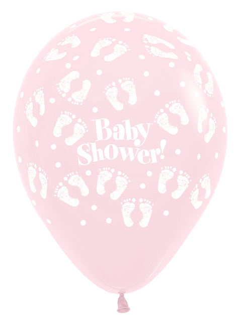 Balloner Baby Shower Footprints Pastel Matte Mix 30cm 25stk