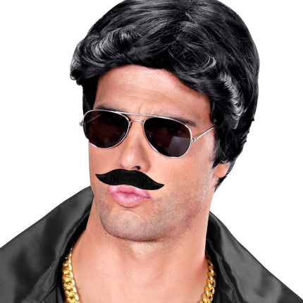 Sort falsk overskæg stort