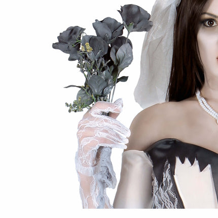 Grå Halloween falsk blomst 42 cm