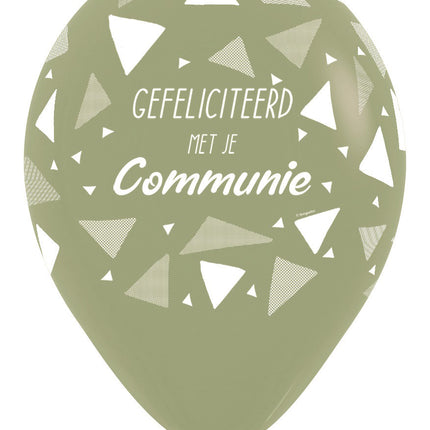 Balloner Tillykke med kommunionen trekanter eukalyptus 30cm 25stk