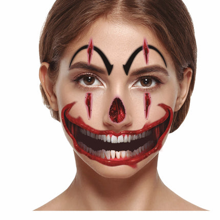 Ansigtsklistermærker Klovn 30x14 cm