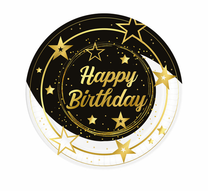 Happy Birthday-tallerkener 23 cm 6 stk