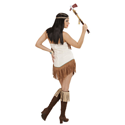 Indisk kjole Brun Hvid Damer