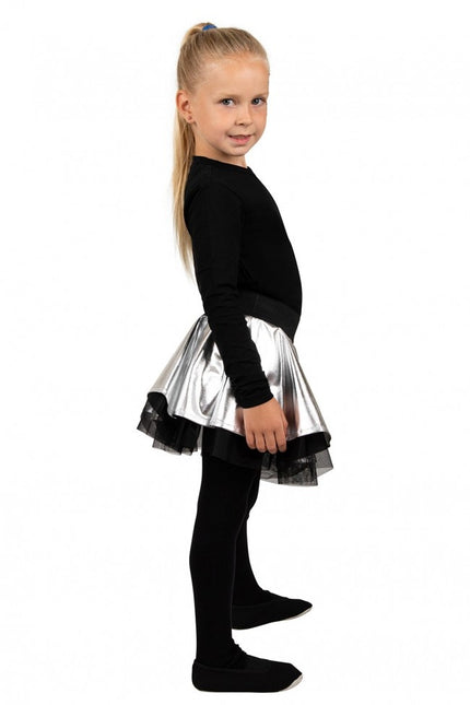 Cirkel nederdel metallisk sølv