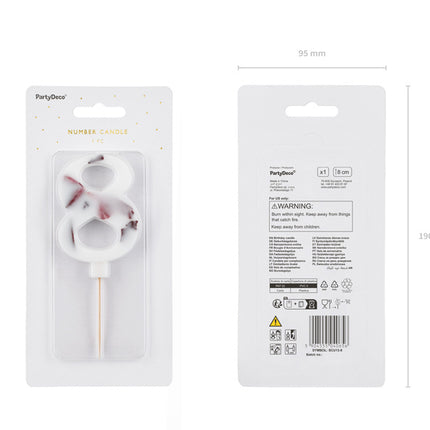 8 års kronblade til stearinlys 8 cm