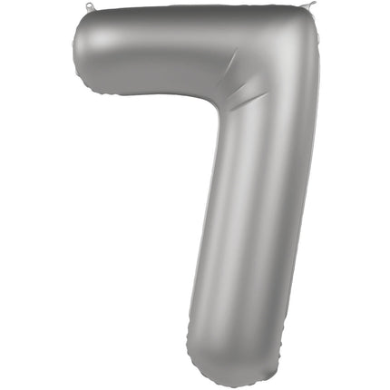 7 års figurballon sølv 86 cm