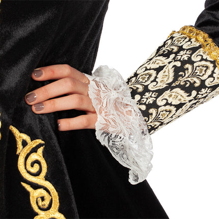 Marquise-jakke sort guld til damer