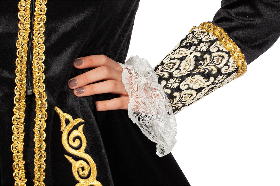 Marquise-jakke sort guld til damer