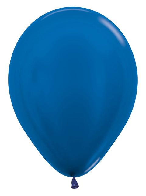 Ballonnen Metallic Blue 30cm 12st
