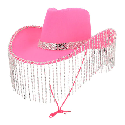 Cowgirl-hat med pink glitter