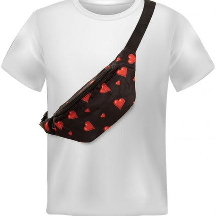 Hip bag sort med hjerter