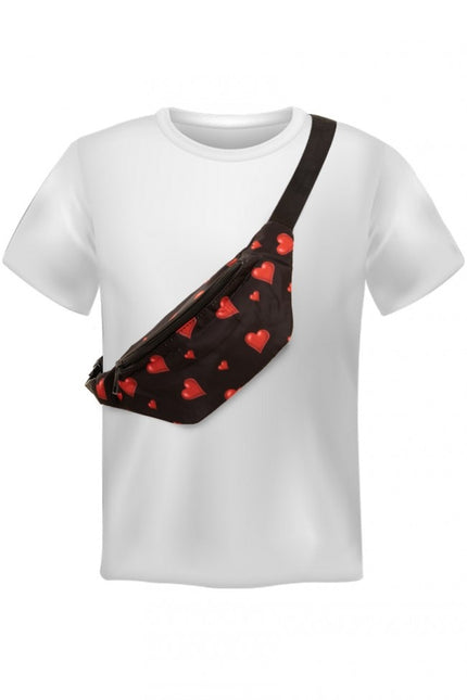 Hip bag sort med hjerter