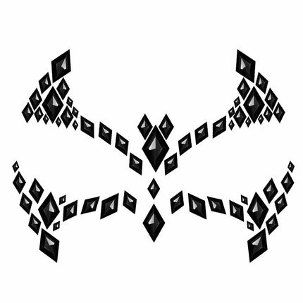 Sort ansigtsklistermærke flagermus 30x14 cm