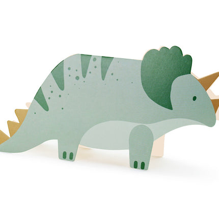 Dinosaur-invitationer grøn 6 stk