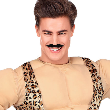 Sort falsk overskæg stort