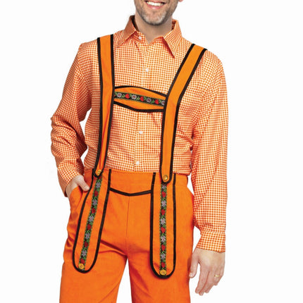Orange lederhosen til mænd Johann Lang