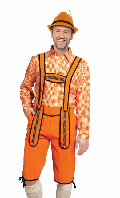 Orange lederhosen til mænd Johann Lang