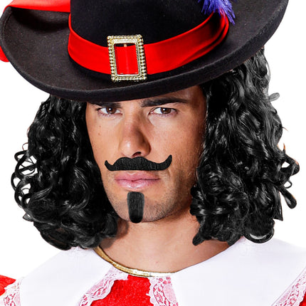 Sort falsk overskæg og fipskæg