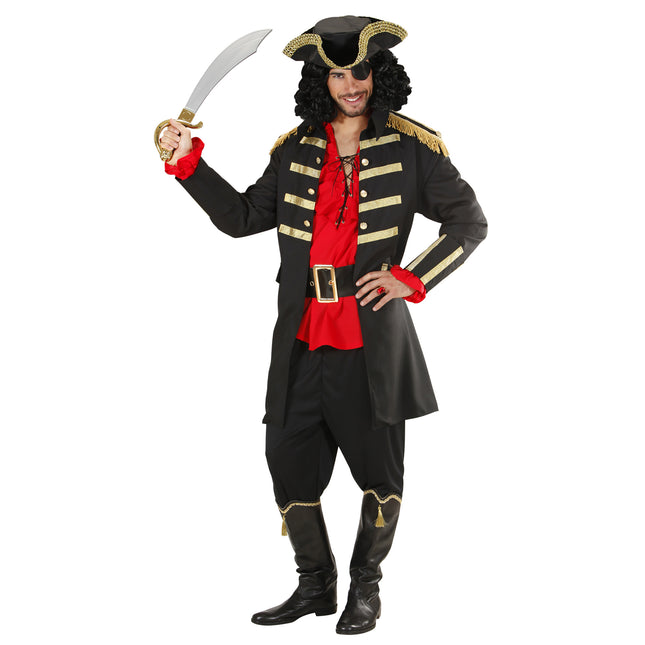 Piratkostume sorte mænd 2 dele