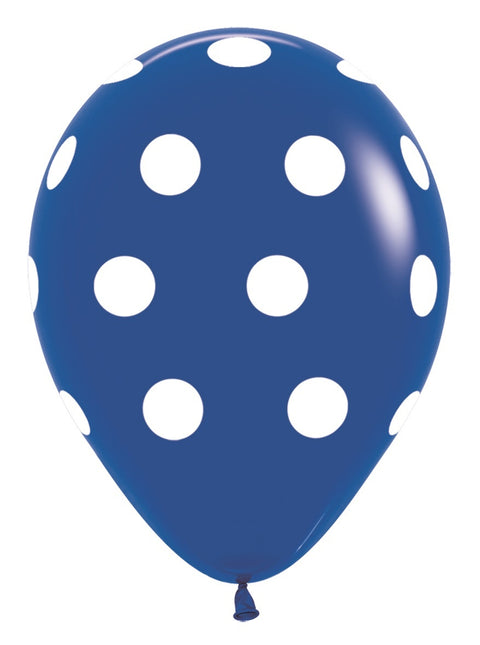 Balloner White Polka Dots Mix 30cm 25stk