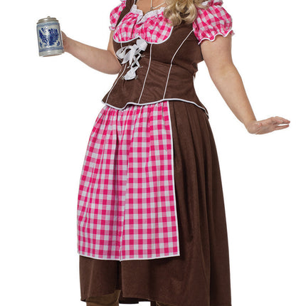 Pink Dirndl-kjole Oktoberfest Ladies Long