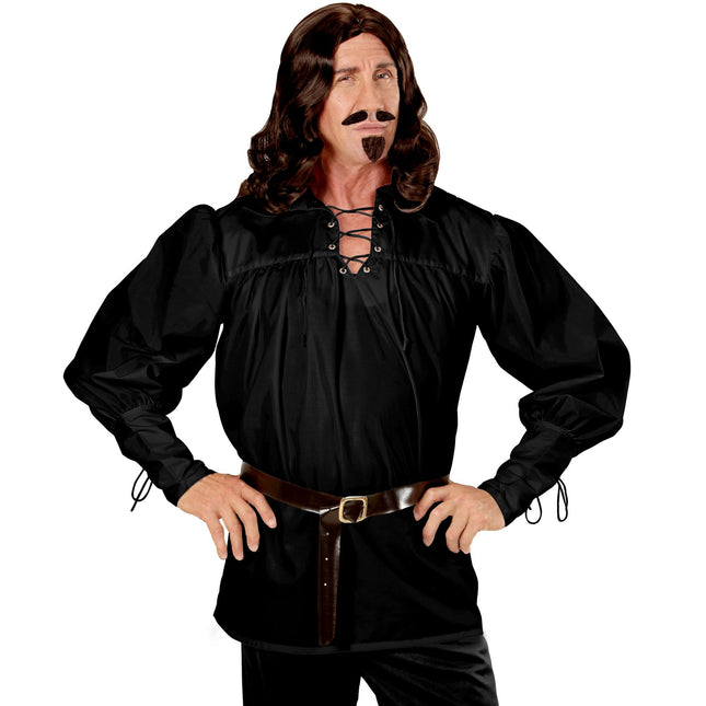 Piratbluse Sort Mænd